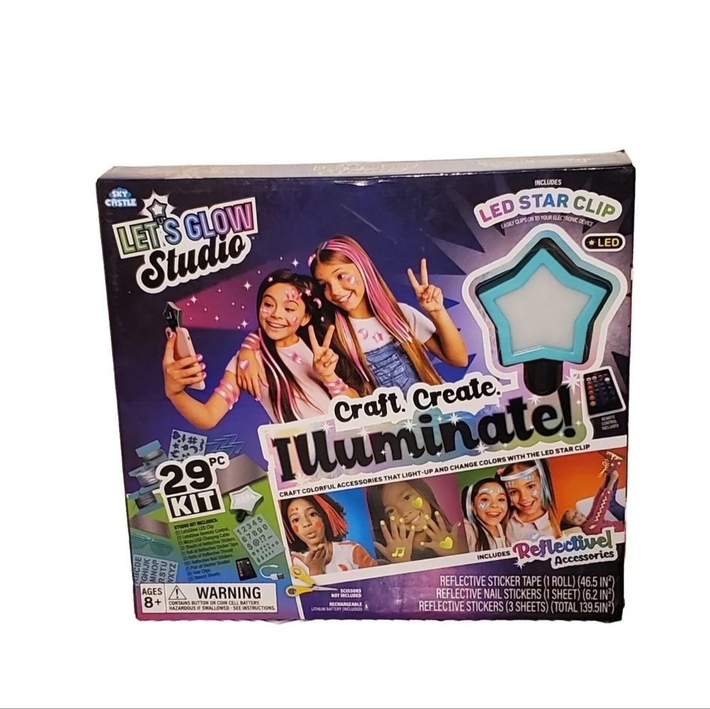 Sky Castle Let's Glow Studio - DIY Art/Crafts Influencer Video Creator Kit NEW